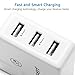 PISEN 15.5W 3-Port USB Travel Wall Charger Power Adapter with Smart Technology and Foldable Plug for iPhone X/8/7/6s/6 Plus, iPad, Samsung S4/S5, LG, Moto, Kindle and More