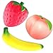 ORWINE Jumbo Squishies Fruit Squishies Slow Rising Strawberry Banana Peach Charms Kawaii Squishies Cream Scented Squishies Toys for Kids and Adults Pack of 3