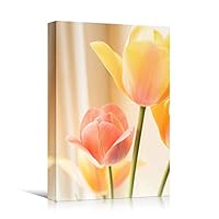 Canvas Wall Art Yellow Petal Close Up Bedroom Close Up Colorful Floral Multicolor Petal Photography Romantics - 12x18 inches