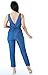 Huiyuzhi Sexy Denim Piece Pants Woman V Neck Sleeveless Denim Jumpsuits
