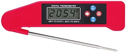 JARECA Instant Read Food Thermomete Talking BBQ Thermometer Digital Meat Thermometer with Probe Cooking Thermometer for BBQ Meat Water Milk Tea Red