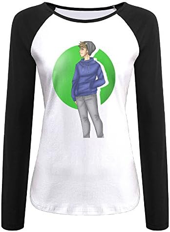 Creamfly Womens Jacksepticeye Character Long Sleeve Raglan Baseball Tshirt