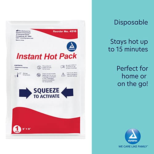 Dynarex Instant Hot Packs, SingleUse Heat Packs for Immediate Relief