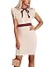 Ninimour Women Formal Ruffle Sleeve Tie Front Neck Party Dress XL White