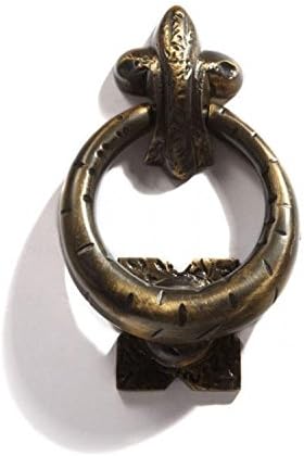 Casa Hardware Solid Brass Elegant Ring Door Knocker - Antique Brass