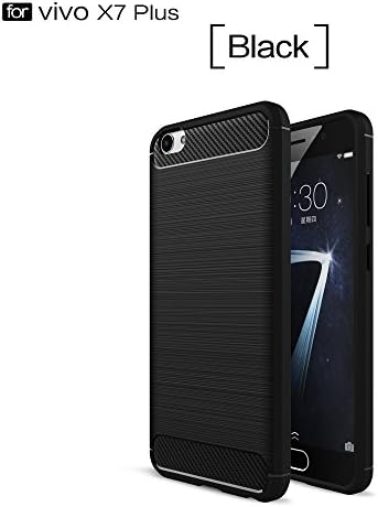 For cellphone Cases, Ultra Light Carbon Fiber Armor ShockProof Brushed Silicone Grip Case For Vivo X7 Plus ( Color : Black )