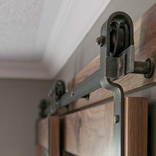 Buy Single Track Bypass Sliding Barn Door Hardware Kit for Double Doors