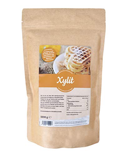 Premium Xylit mit 1:1 SüÃkraft gegenüber Zucker 1kg verwendbar als kalorienreduzierter Zuckerersatz. Vegane & zahnfreundliche Kristallzucker Alternative zum Kochen & Backen