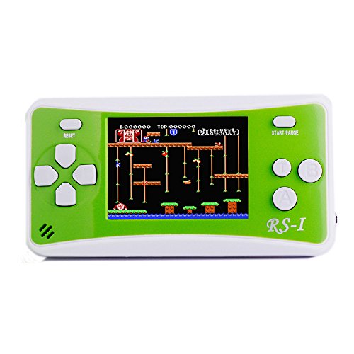 JJFUN RS-1 Handheld Game Console for Children,Retro Game Player with 2.5" 8-Bit LCD Portable Video Games,The 80's Arcade Video Gaming System,Built-in 152 Classic Old School Games Entertainment-Green