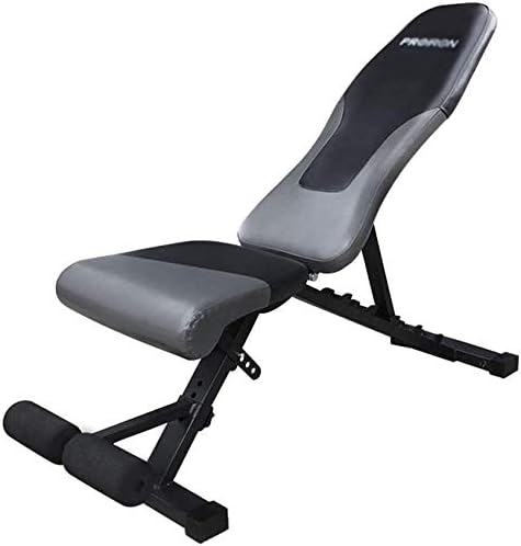 YZPJSQ Adjustable 90°Flat Weight Bench,Adjustable Weight Bench Flat/Incline/Decline Utility Exercise Workout Bench Sit Up Home Gym Equipment for Full Body Workout Black and Gray