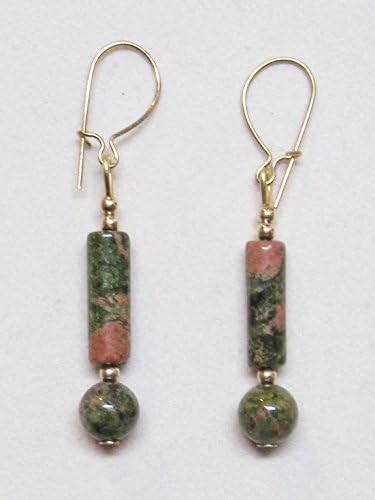 Unakite and 14K gold fill earrings
