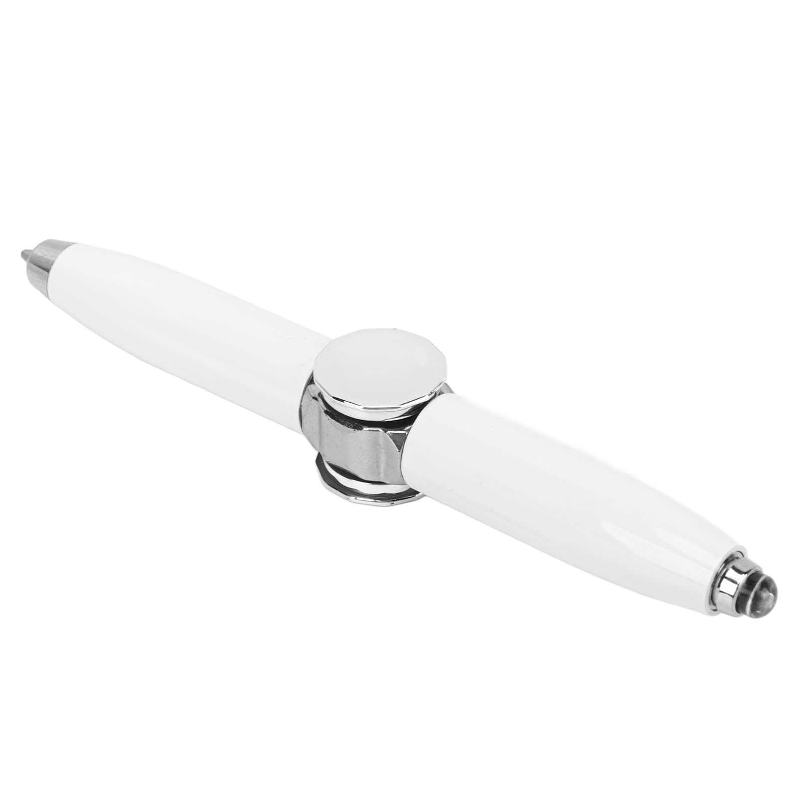 Pen, Fidget Pen Relieve Stress Mood Regulating Spotlight with LED Light for Illumination Signature (White)