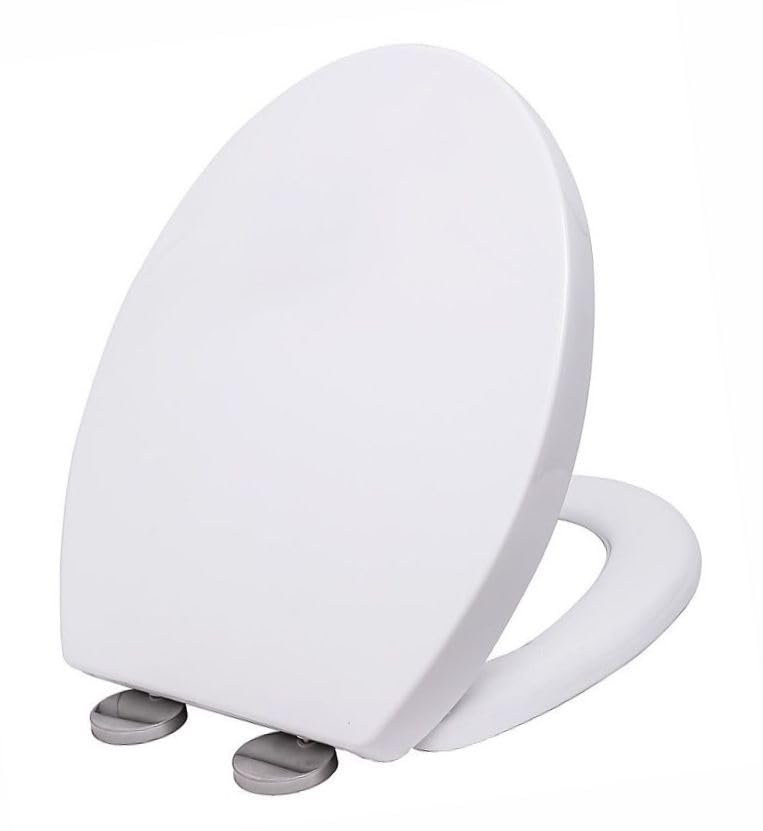 Oval Soft Close Toilet Seat Quick Release for Easy Cleaning Standard Size Loo Seat Hard Wearing Premium UF Material Easy Installation with Universal Top Fitting & Adjustable Hinges White