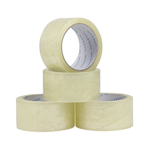 Jack&Sunny Heavy Duty Packing Tape Low Noise 1.88 Inch x 54.6 Yard（Pack of 6 Rolls) Industrial Packaging Tape Great for Packing Shipping Moving Depot&Storage Clear - Thumbnail 2