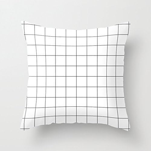 KarilShop Black and White Grid Watercolor01 Linen Throw Pillow Case Cushion Cover Home Sofa Decorative 18 X 18 Inch.