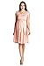 LaClef Maternity Floral Lace Baby Shower Party Cocktail Dress with Satin Waist (Small, Peach)