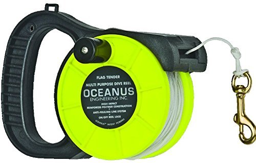 New Oceanus Anti-Fouling Scuba Diving, Cave, Tec, & Wreck Reel with 200' of Nylon Line