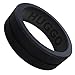 HUGGO - Silicone Wedding Ring, - Premium Designed for Fitness, Running, Exercise, Comfort, Weight Lifting/Training, Rubber Ring, Safe Silicone Wedding Band Mens (Black, 8)