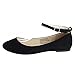 Alpine Swiss Women's Suede Lined Calla Ankle Strap Ballet Flats