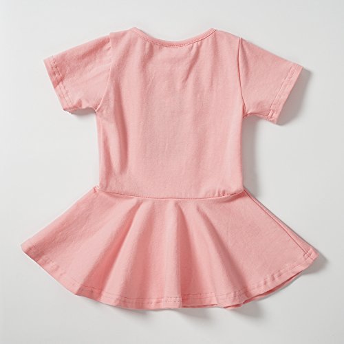 Infant Toddler Baby Girls Dress Cozy Ruffles Long Sleeves Cotton (2-3Year(3T), Pink 1)