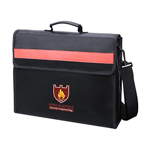 Topaty Fireproof Document Bag Fire and Water Resistant File Money Battery Safe Organizer Storage Bag Silicone Coated Fiberglass,Zipper,Maximum Storage (15Ã—12Ã—5 inch)