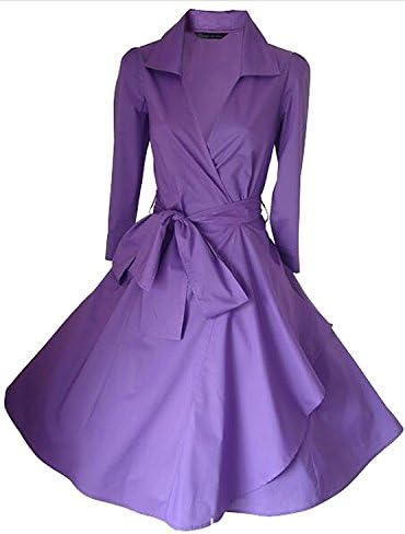 Losver Women's Hepburn Style Retro Slim Solid Color Coat 1X-Large