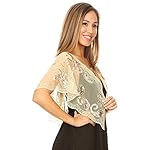 ANNA-KACI Women's Evening Cape Sequin Deco Paisley 1920s Shawl Flapper Cover up ANNA-KACI Women's Evening Cape Sequin Deco Paisley 1920s Shawl Flapper Cover up