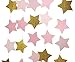 Mybbshower Blush Pink Gold Glitter Star Garlands for Baby Shower Photo Prop 12 Feets Long