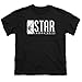 PopFunk Classic Youth Flash Superhero Star Labs T Shirt for Boys & Stickers (Medium) Black