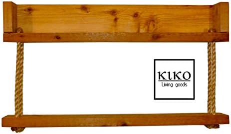Handcrafted Cedar Rope Hanging Bookshelf