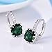 GULICX Women's Jewelry Emerald Color Green Cubic Zirconia Huggy Huggie Hoop Earrings Pierced