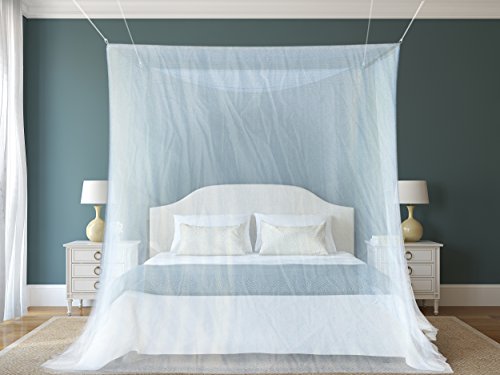 #1 Mosquito Net By NATURO for Double Bed Canopy | Largest Screen Netting Curtains | 2 Openings! | Bonuses: 2 Insect Repellent Bracelets , A Full Hanging Kit, Carry Bag + E-book