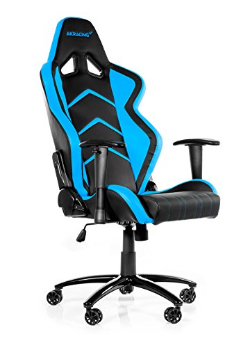 OpenWheeler AKRacing Racing Style Desk Office Gaming Chair with High Backrest, Recliner, Swivel, Tilt, Rocker and Seat Height Adjustment Mechanisms. PU Leather (Blue)