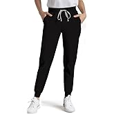 Dvoliaw Medical Scrub Pants for Women, Jogger Pants with 6 Pockets, Soft Womens Scrubs Pant Drawstring Mid-Rise Cargo Pants