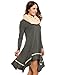 Shirt Dress for Women, Meaneor Womens Long Sleeve Casual Irregular Hem Loose Tunic Shirt Dress-Valentine's Days Gift For Her(Dark Grey,XXL)