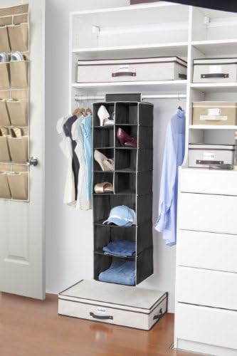 Kennedy Home Collection 5169 8 Pocket Shoe and 3 Shelf Sweater Hanging Combo Organizer,
