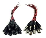 Crazepony 10 Male 10 Female Red Black DC Power Adapter CCTV DVR Camera Lead Plug Pigtail Cable