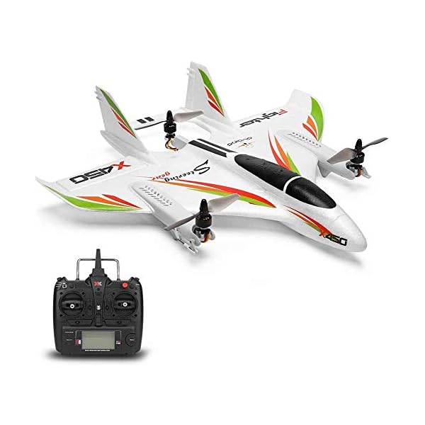 XK X450 RC Flugzeug, 2.4G 6CH RC Segelflugzeug Starrflügelflugzeug, 3 Flugmodelle Bürstenlose RC-Hubschrauber Vertikale…