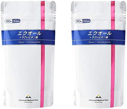 Amazon エクオール ラクトビオン酸 90カプセル入 1日3カプセル 目安 30日分 2個セット アドバンスト メディカル ケア 抗酸化マルチサプリメント