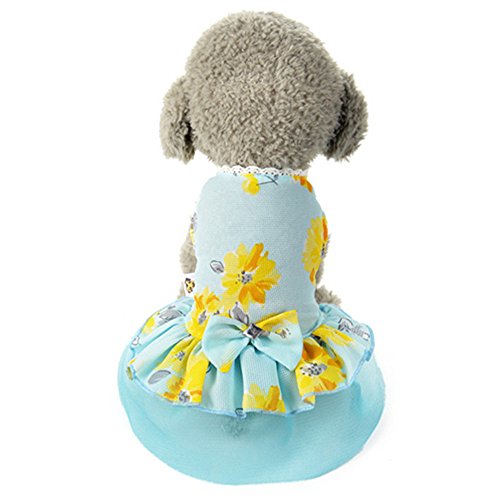 Alroman Dog Dresses Pets Clothes Pet Dresses Doggie Skirt Puppy Clothes Dog Clothes Puppy Apparel Cat Dresses Dog Outfits (L, Bow Tie Dress)