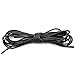 DailyShoes Round Waxed Shoelaces Oxford Flat Dress Canvas Shoe Laces (Great for Cotton Shoes), Black, 45 inches