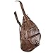 Women's Genuine Leather Sling Purse Handbag Convertible Shoulder Bag Tear Drop Backpack Mid Size Brown