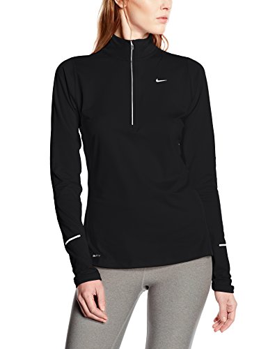 Women's Nike Element Half-Zip Running Top Black/Reflective Silver Size Medium