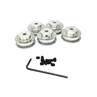 Trapezoid Aluminum Pulley Gt2 Belt Drive 3D Printer 5Mm Bore 40 Teeth Timing Belt Pulley Pack Of 5Pcs (738470654644)