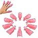Rambling 10Pcs Acrylic Nail Art Polish Remover Wrap Cleaner Superior Clip Caps（Pink）