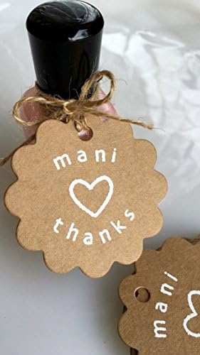 Set of 20 Handmade Mani Thanks Nail Polish Party Favor Tag-Manicure Baby Shower Favor-Nail Polish Tag-Bridal Shower-Spa Party-Thank You Tag