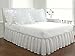 FRESH IDEAS Ideas Bedding Ruffled Bed Skirt, Classic 14” Drop Length, Gathered Styling, King, White FRE30114WHIT04