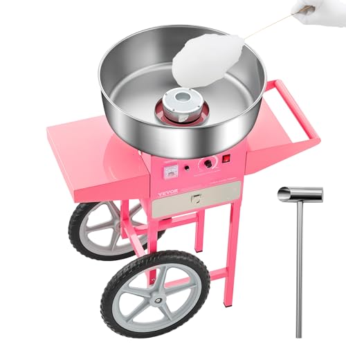 VEVOR Electric Cotton Candy Machine with Cart, 1000W Commercial Candy Floss Maker