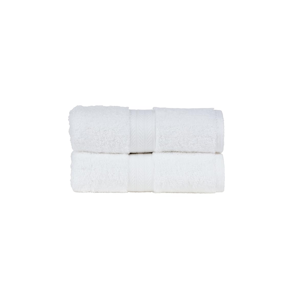 Christy Renaissance 2 Hand Towels Set | White | 100% Egyptian Cotton Pile | Luxuriously Soft and Super Absorbent | 675 GSM | Plush Fluffy and Long Lasting