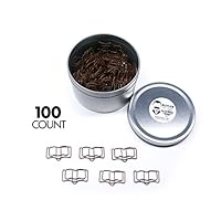 Butler in the Home Holy Bible Book Shaped Paper Clips Great for Paper Clip Collectors or Religious Gift - Comes in Round Tin with Lid and Gift Box (100 Count Brown)